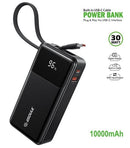 Compra en Quetzaltenango el Powerbank Esoulk de 10000mAh con cable USB-C incorporado en color negro.