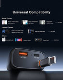 Cargador USB C Esoulk de 81W gris, cable de 3 pies para carro, carga rápida y eficiente.