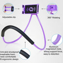 Soporte de cuello manos libres POMGEAR azul, giro 360 grados, ideal para teléfono móvil o tablet.