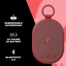 Altavoz Bluetooth Skullcandy Kilo XT rojo, portátil, con rejilla negra, listo para audio inalámbrico potente.