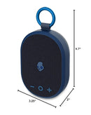Altavoz Bluetooth portátil Skullcandy Kilo XT azul oscuro, resistente al agua, con correa de transporte y rejilla frontal.