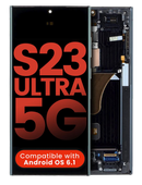 Pantalla OLED para Samsung Galaxy S23 Ultra con marco (Grafito)