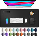 Tapete escritorio Aothia negro, 23.6x13.7 pulgadas, antideslizante, ideal como mouse pad y accesorio oficina.