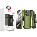 MYBAT MAVERICK ANTIMICROBIAL CON HOLSTER IPHONE 15 PRO MAX VERDE