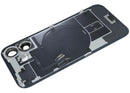 Tapa trasera iPhone 16 Service Pack teal con placa acero, MagSafe, NFC y flex de linterna para reparación.