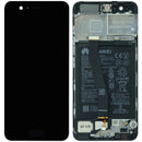 Pantalla original Huawei P10 negra, display LCD de repuesto para reparación de pantalla rota.
