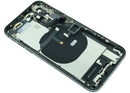 Tapa trasera Space Gray para iPhone XS (A1920, A2097) con puerto de carga y componentes preinstalados, grado B.