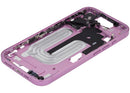 Chasis medio rosa para iPhone 16 (A3081) con botones de encendido y volumen, repuesto Aftermarket Plus.