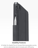Teclado inalámbrico ZAGG Pro Keys con trackpad y funda desmontable, color negro, para tablet.