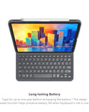 Teclado inalámbrico ZAGG Pro Keys con trackpad y funda desmontable, color negro, para tablet.