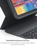 Teclado inalámbrico ZAGG Pro Keys con trackpad y funda desmontable, color negro, para tablet.