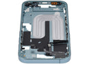 Tapa superior Aftermarket Plus Teal para iPhone 16 (versión US) con botones laterales de encendido y volumen.