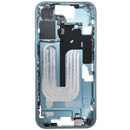 Chasis medio iPhone 16 US Version Teal usado, con estructura interna y pequeñas partes para reparación.
