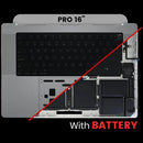 Top case original plateado para MacBook Pro 16 A2780 con batería y teclado ANSI US.