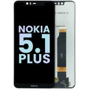 Pantalla original negra Nokia 5.1 Plus (X5) TA-1102, display LCD para reparación de pantalla rota.