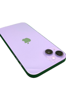 iPhone 14 Plus seminuevo en color azul en Quetzaltenango, con 128GB de almacenamiento y salud de batería al 86%.