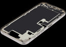 Chasis medio usado iPhone 16 Pro Max Natural Titanium con piezas pequeñas para reparación.