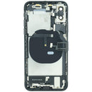 Tapa trasera usada Space Gray iPhone XS, con puerto de carga y componentes preinstalados A1920 A2097.