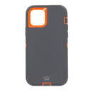Estuche  Defender Con Clip Gris Oscuro / Naranja - IPHONE 12 PRO MAX 6.7