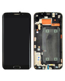 Pantalla Samsung Galaxy S6 Edge Service Pack negra para reparación, compatible con modelos Verizon y Sprint (G925P, G925V).