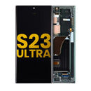 Pantalla OLED verde con marco para Samsung Galaxy S23 Ultra 5G, repuesto para reparación de display.