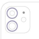 Aro de cámara trasera doble púrpura para iPhone 11, 12 y 12 Mini, repuesto.