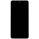 Pantalla OLED refurbished blanca con marco para Samsung Galaxy S26 5G, lista para reparación de display.