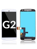 Pantalla LCD blanca sin marco para Motorola Moto G2 (XT1068), repuesto para reparación de display.