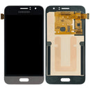 Pantalla original Samsung Galaxy J1 (J120) dorada, repuesto para reparación de display LCD.