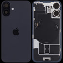 Tapa trasera original negra para iPhone 16 Plus con MagSafe, NFC y flex de linterna.
