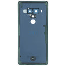 Tapa trasera original HTC U12 Plus azul translúcido, repuesto de cristal para reparación.