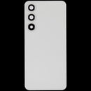 Tapa trasera gris para Samsung Galaxy S24 FE con lente de cámara, pieza de repuesto sin logo.