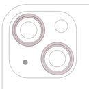 Anillo bisel rosa para cámara trasera de iPhone 13 / 13 Mini, repuesto para reparación de pantalla.