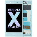 Pantalla original azul Sony Xperia X Compact F5321 con frame para reemplazo de display LCD.
