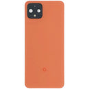 Tapa trasera original Google Pixel 4 Oh So Orange, repuesto de cristal brillante para reparación.