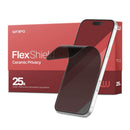 Pack de 25 protectores de pantalla Wrapd FlexShield TPU mate privacidad, antihuellas y duraderos.
