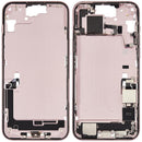 Tapa superior rosa A2847 con puerto de carga y piezas pequeñas para iPhone 15 Plus US Version, repuesto OEM.