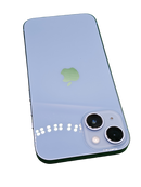 Encuentra iPhone 14 seminuevo en Xela Quetzaltenango, 128GB, azul, libre de fábrica, usado en buen estado, con marcas de uso y salud de batería al 87%.