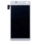 Pantalla LCD y digitalizador blanco refurbished para Sony Xperia C4 (E5303, E5306) con marco, ideal para reparación.