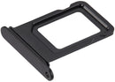 Bandeja dual SIM negra para iPhone 16e/17e, repuesto original Apple para porta SIM.