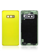 Tapa trasera con lente de camara Samsung Galaxy S10E (No Logo) (Aftermarket Plus) (Amarillo canario)