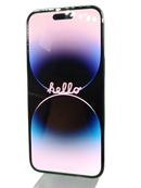 iPhone 14 Pro Max negro, seminuevo, 128GB, con pantalla OLED, triple cámara y batería al 86%.