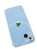 iPhone 14 azul seminuevo, 128GB, libre de fábrica, grado 1 como nuevo, con 85% de salud de batería.