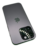 iPhone 14 Pro seminuevo negro, 128GB, con pantalla OLED y triple cámara, certificado y como nuevo.