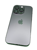iPhone 14 Pro seminuevo negro, 128GB, con pantalla brillante y triple cámara trasera.