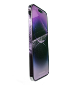 iPhone 14 Pro Max púrpura seminuevo, 256GB, libre de fábrica, con E-sim y batería al 82%.