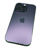 iPhone 14 Pro púrpura, 128GB, seminuevo, libre, con pantalla OLED y triple cámara, certificado, como nuevo.