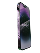 iPhone 14 Pro morado seminuevo, 128GB, libre de fábrica, grado 1 como nuevo, certificado, salud batería 82%.