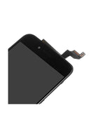 Pantalla aftermarket Plus negra para iPhone 6S con placa metálica, lista para repuesto y reparación.