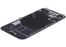 Compra en Xela Quetzaltenango una tapa trasera usada para iPhone 16 con placa de acero, carga inalámbrica y flex de linterna en color blanco.